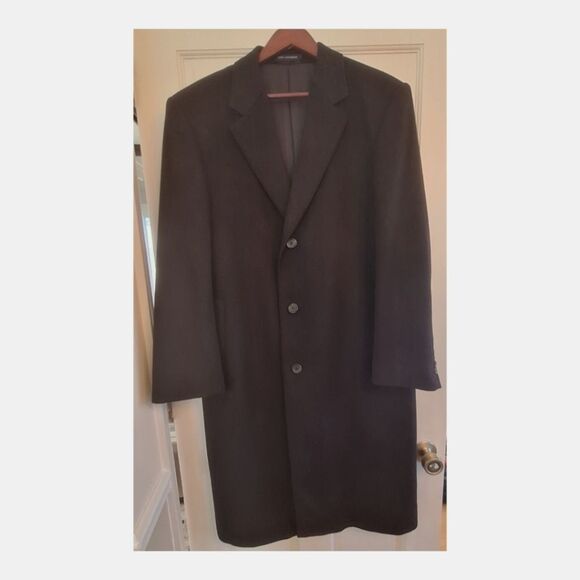 Full Length 100% Cashmere Topcoat $995 Men’s 42R Cremieux Collection Black Coat - Picture 6 of 16
